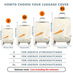 1-Piece Animal Fish Cat Crane Watercolor  Suitcase Luggage Cover, Stretch Protective Sleeve