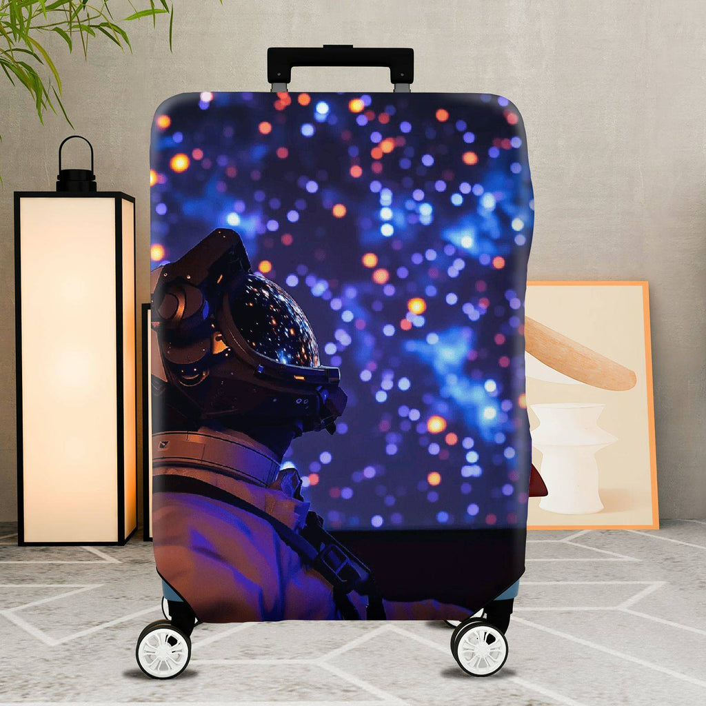 1-Piece Astronaut Galaxy Space Stars Cosmic Adventure  Suitcase Luggage Cover, Stretch Protective Sleeve