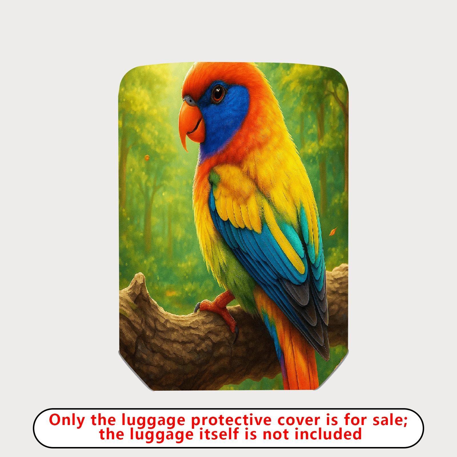 1-Piece Colorful Parrot Forest Artistic Vibrant Exotic  Suitcase Luggage Cover, Stretch Protective Sleeve