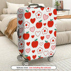1-Piece Apple Heart Flower Love Red White  Suitcase Luggage Cover, Stretch Protective Sleeve