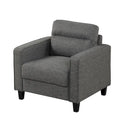 Wystan Contemporary Track Arms Chair with Solid Wood Tapered Legs, Upholstered Fabric Single Sofa Chair by Furniture of America