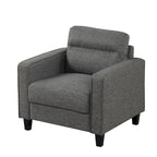 Wystan Contemporary Track Arms Chair with Solid Wood Tapered Legs, Upholstered Fabric Single Sofa Chair by Furniture of America