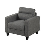 Wystan Contemporary Track Arms Chair with Solid Wood Tapered Legs, Upholstered Fabric Single Sofa Chair by Furniture of America
