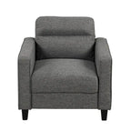 Wystan Contemporary Track Arms Chair with Solid Wood Tapered Legs, Upholstered Fabric Single Sofa Chair by Furniture of America