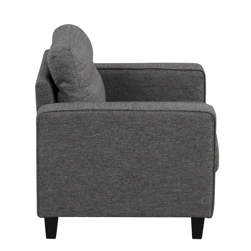 Wystan Contemporary Track Arms Chair with Solid Wood Tapered Legs, Upholstered Fabric Single Sofa Chair by Furniture of America