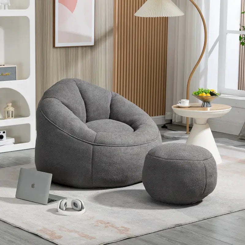 Bean Bag Sofa Chair with Footrest