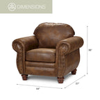 American Furniture Classics Model 9901-00-90 Sedona Arm Chair with Matching Ottoman