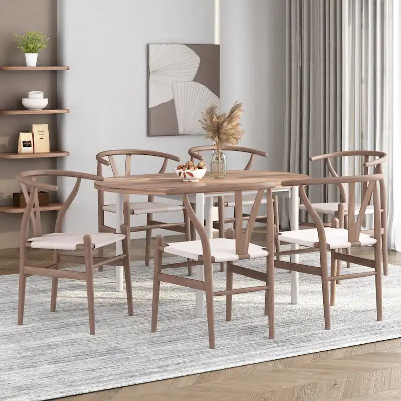 Gessford Ash Wood Dining Chairs (Set of 6) by Christopher Knight Home