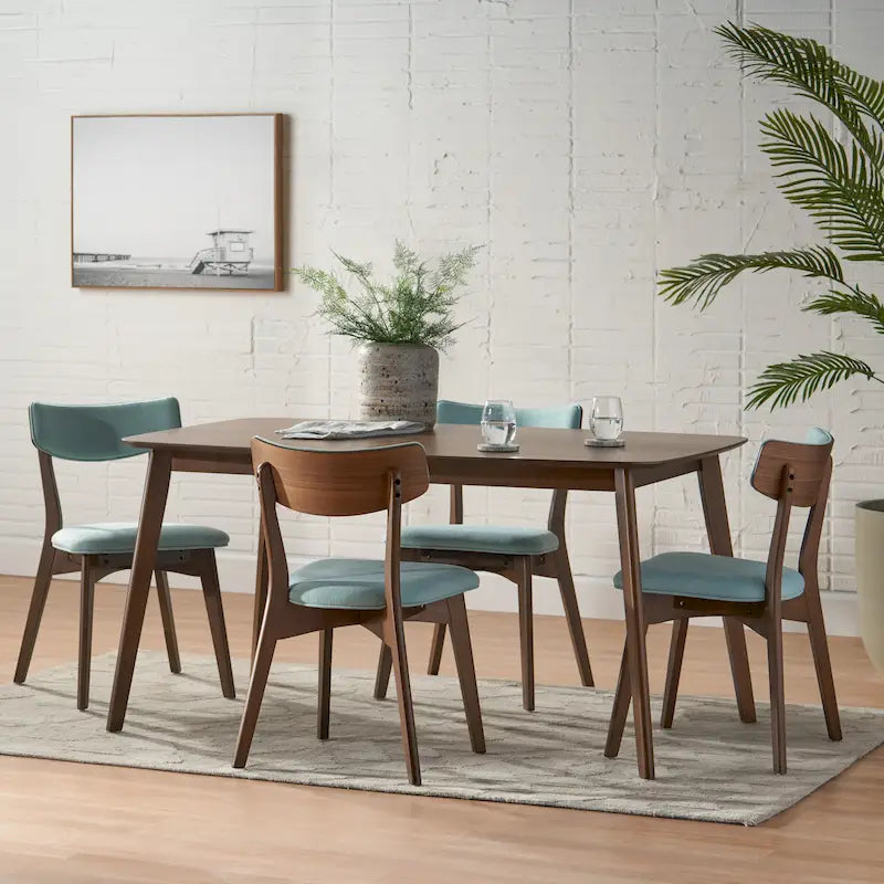 Alma Mid-Century 5-piece Wood Rectangle Dining Set by Christopher Knight Home