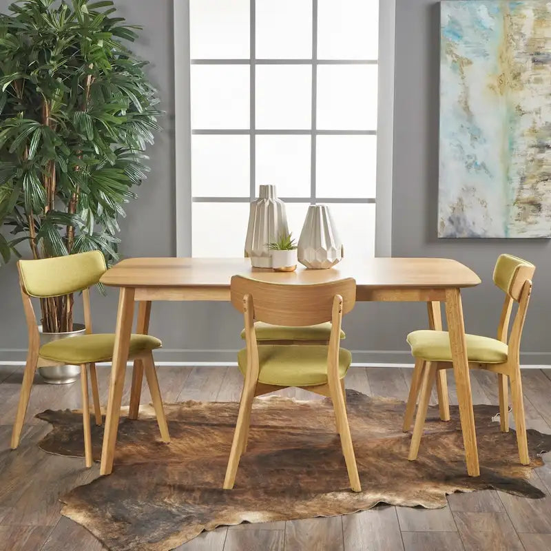Alma Mid-Century 5-piece Wood Rectangle Dining Set by Christopher Knight Home