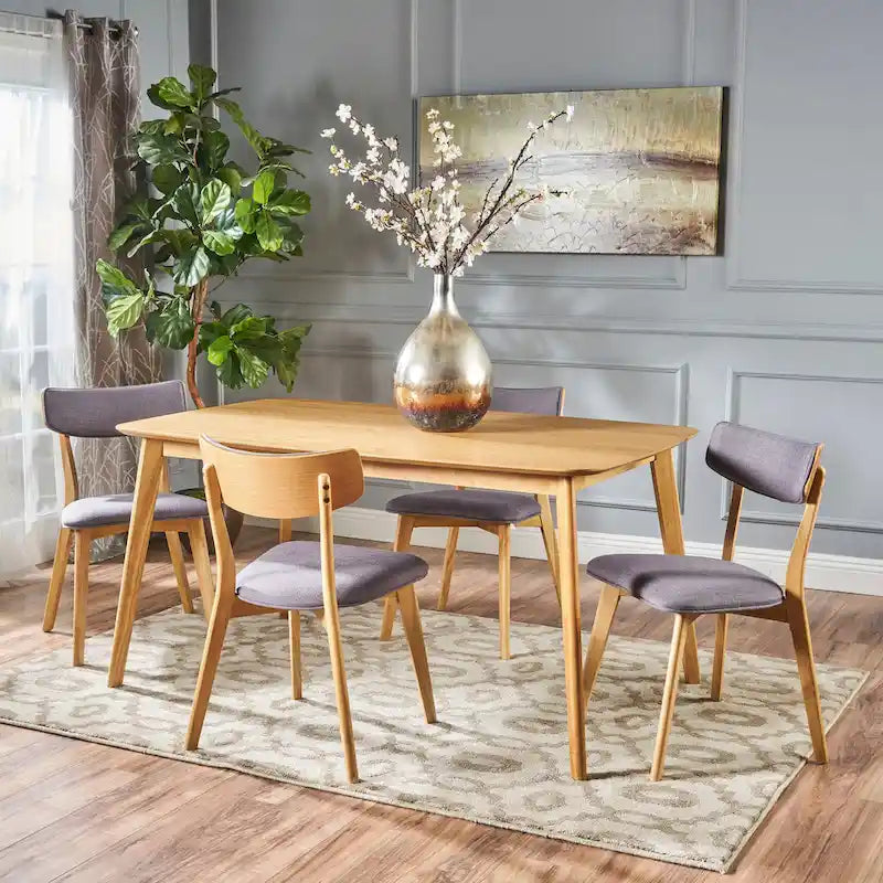 Alma Mid-Century 5-piece Wood Rectangle Dining Set by Christopher Knight Home
