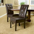 Taylor Brown Bonded Leather Dining Chair (Set of 2) by Christopher Knight Home