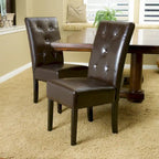 Taylor Brown Bonded Leather Dining Chair (Set of 2) by Christopher Knight Home