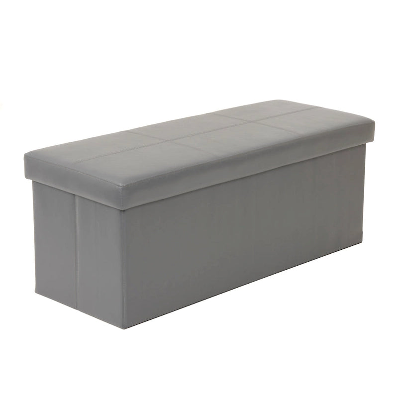 American Furniture Classics Model Foldable Tufted Storage Bench - Gunmetal Gray