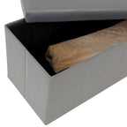 American Furniture Classics Model Foldable Tufted Storage Bench - Gunmetal Gray