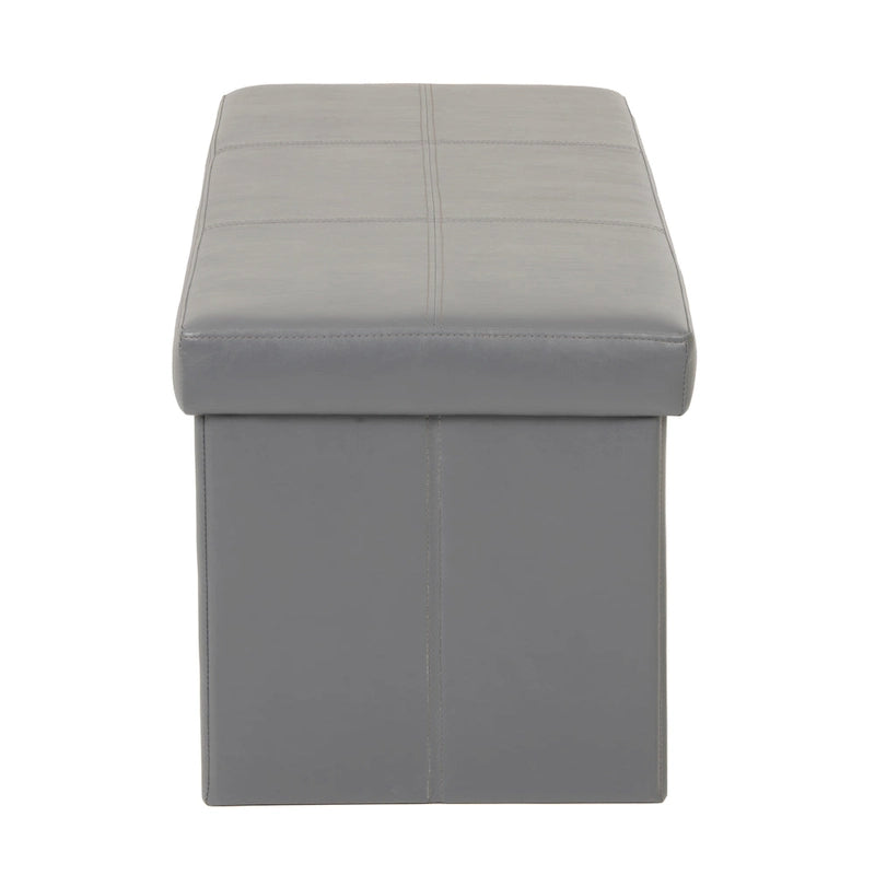 American Furniture Classics Model Foldable Tufted Storage Bench - Gunmetal Gray