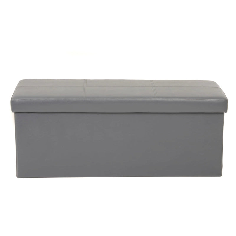 American Furniture Classics Model Foldable Tufted Storage Bench - Gunmetal Gray