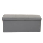 American Furniture Classics Model Foldable Tufted Storage Bench - Gunmetal Gray