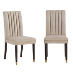 Noricum Velvet Channel Back Dining Chairs (Set of 2)