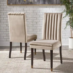 Noricum Velvet Channel Back Dining Chairs (Set of 2)