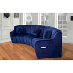 Velvet Curved sofa 3 Seats Symmetrical Modular legless sofa Corner Sectional Round couches - 127