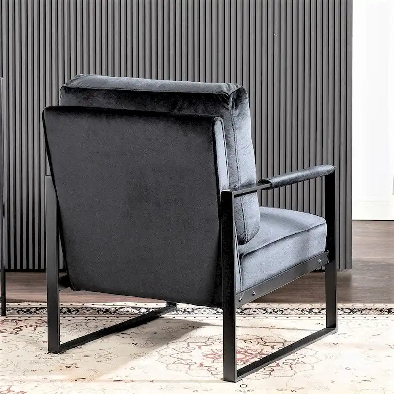 Hosam 25.4 Velvet Upholstery Metal Arms Chair