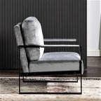 Hosam 25.4 Velvet Upholstery Metal Arms Chair