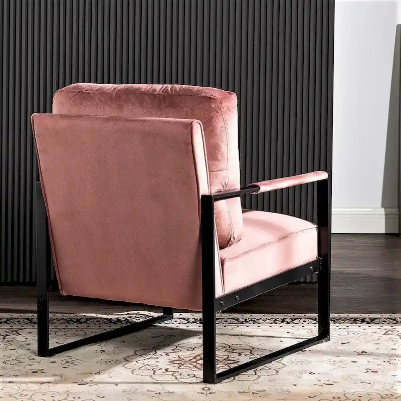 Hosam 25.4 Velvet Upholstery Metal Arms Chair