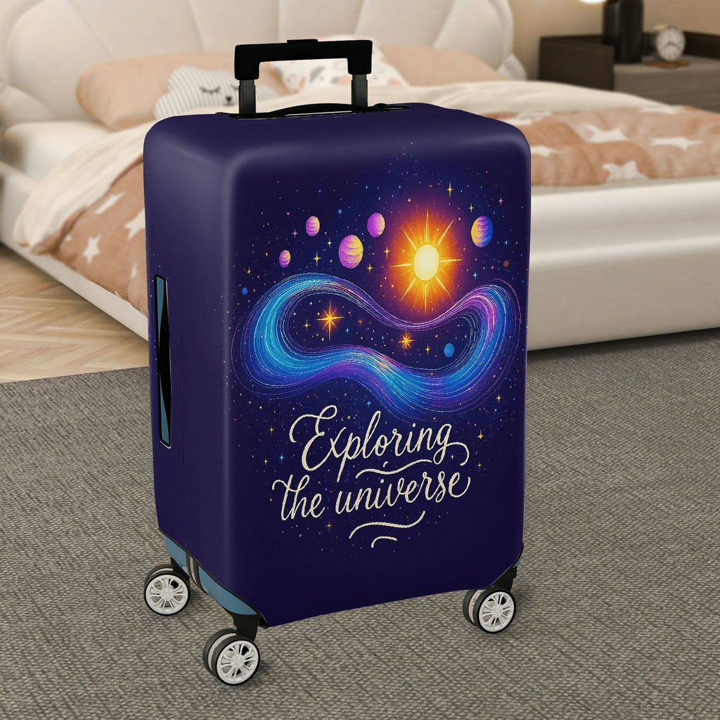 1-Piece Cosmic Galaxy Space Universe Planet Star  Suitcase Luggage Cover, Stretch Protective Sleeve