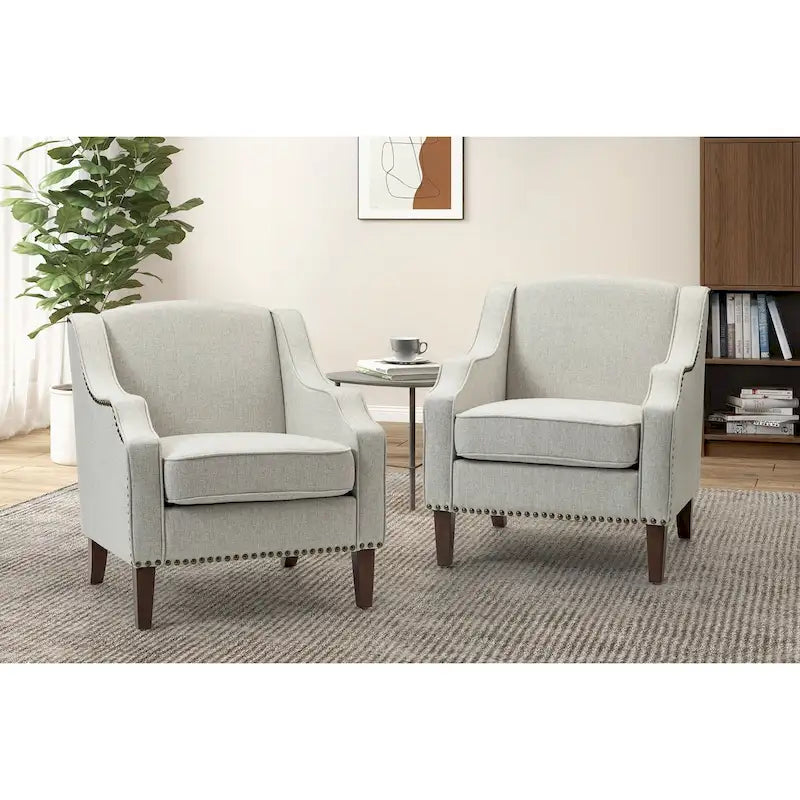 Lucretius Armchair with Nailhead Trim Set of 2 by HULALA HOME
