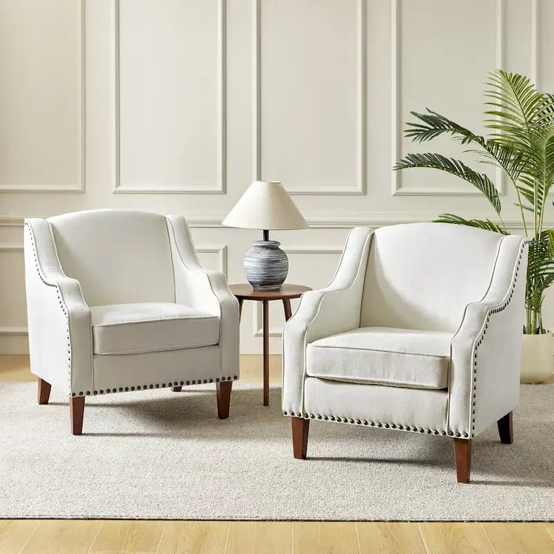 Lucretius Armchair with Nailhead Trim Set of 2 by HULALA HOME