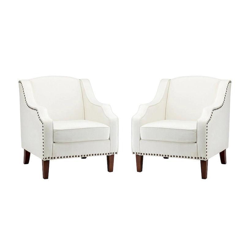 Lucretius Armchair with Nailhead Trim Set of 2 by HULALA HOME