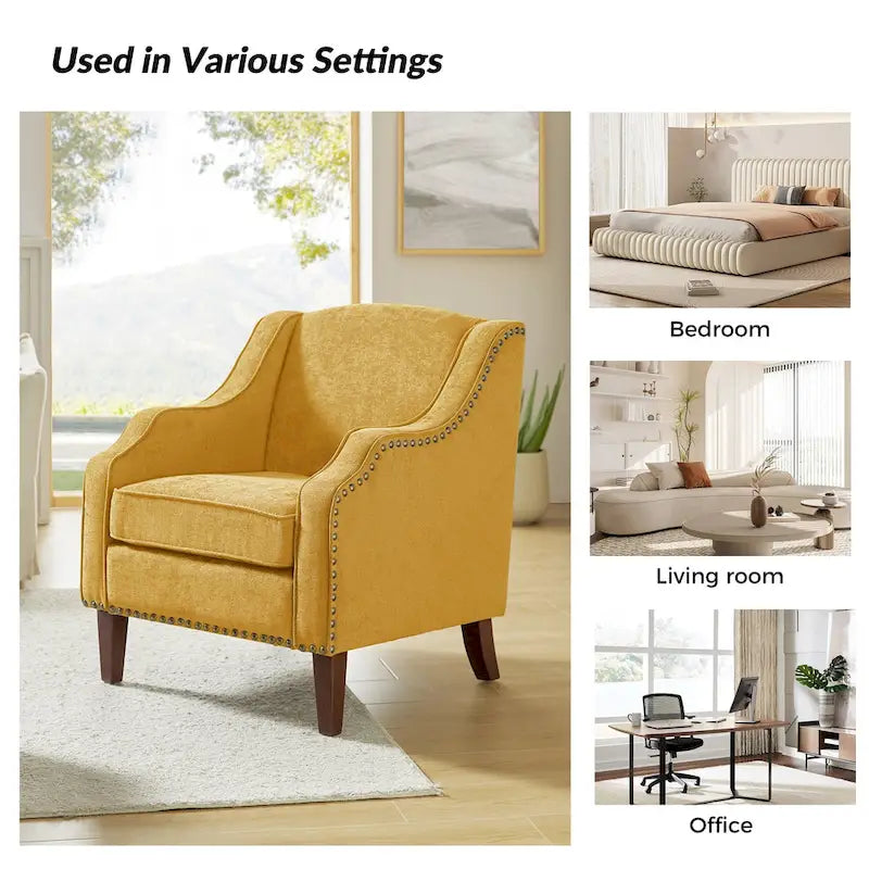 Lucretius Armchair with Nailhead Trim Set of 2 by HULALA HOME