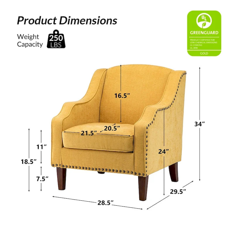 Lucretius Armchair with Nailhead Trim Set of 2 by HULALA HOME