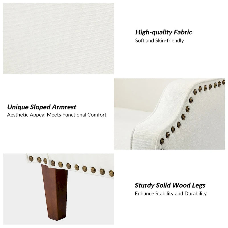 Lucretius Armchair with Nailhead Trim Set of 2 by HULALA HOME