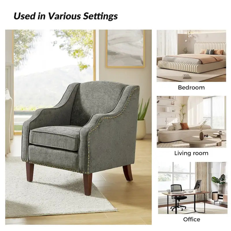 Lucretius Armchair with Nailhead Trim Set of 2 by HULALA HOME