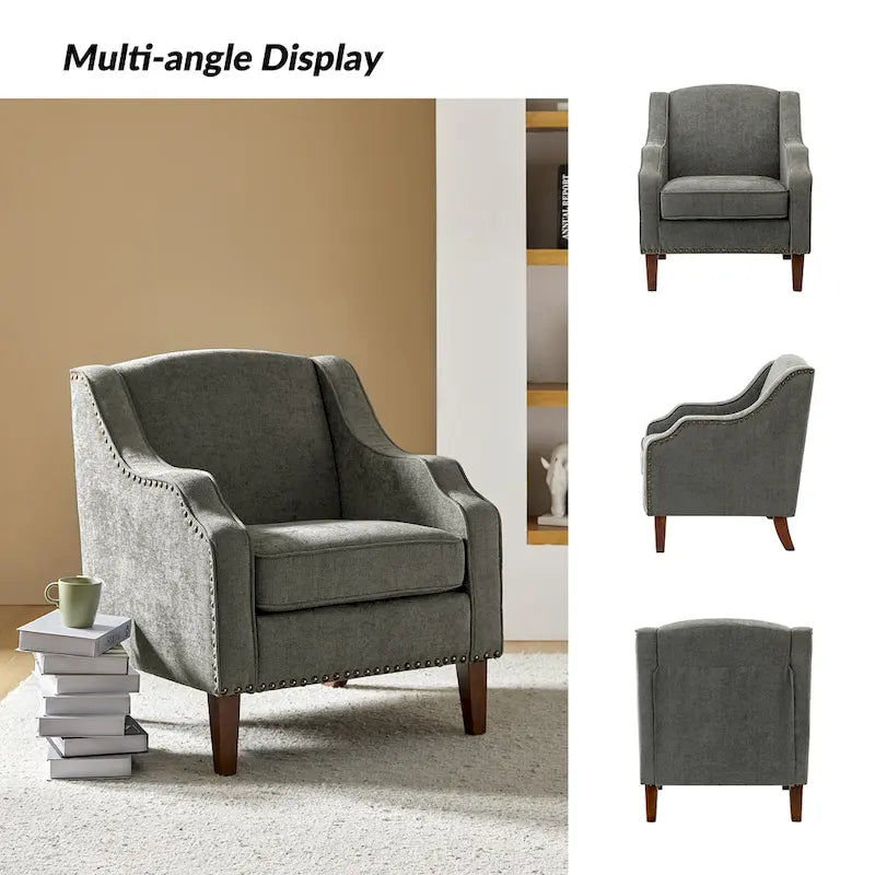 Lucretius Armchair with Nailhead Trim Set of 2 by HULALA HOME