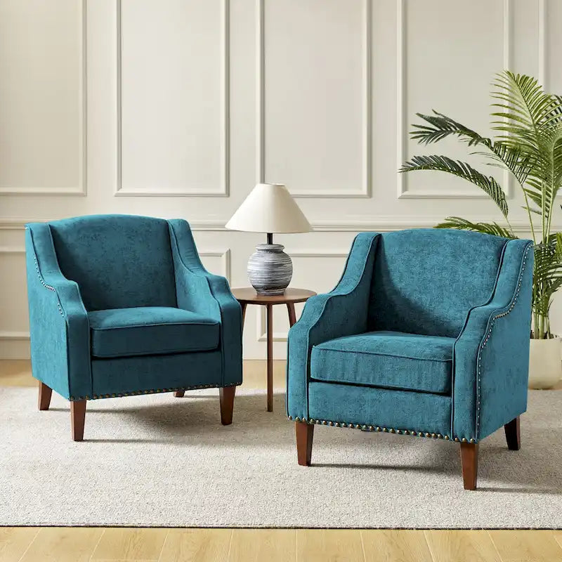 Lucretius Armchair with Nailhead Trim Set of 2 by HULALA HOME