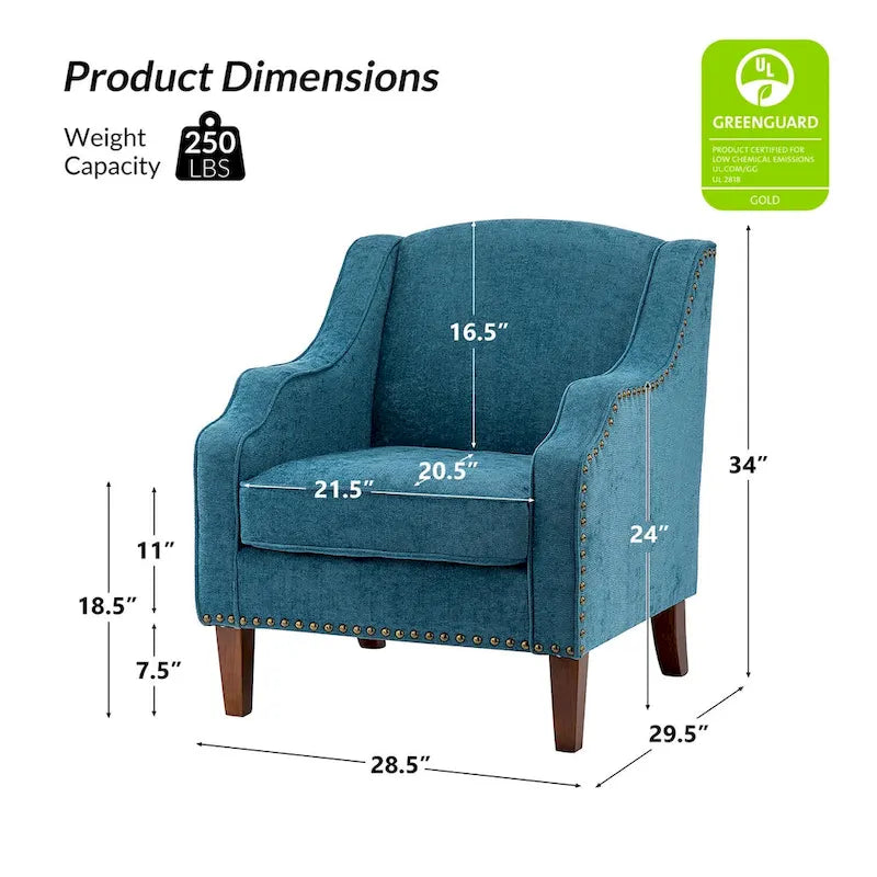 Lucretius Armchair with Nailhead Trim Set of 2 by HULALA HOME