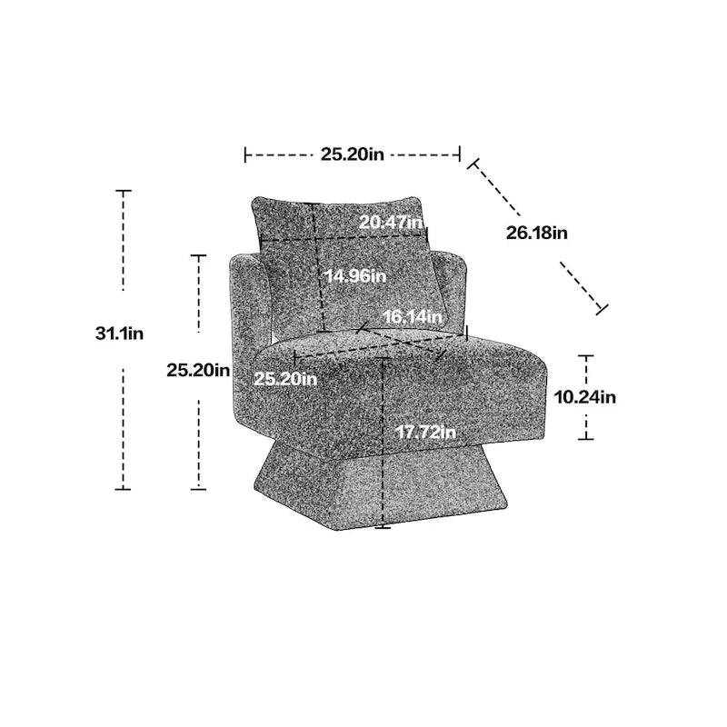 Chenille Upholstered 360 Degree Swivel Accent Chairs for Living Room,Bedroom