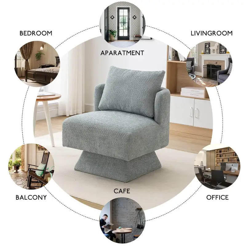 Chenille Upholstered 360 Degree Swivel Accent Chairs for Living Room,Bedroom