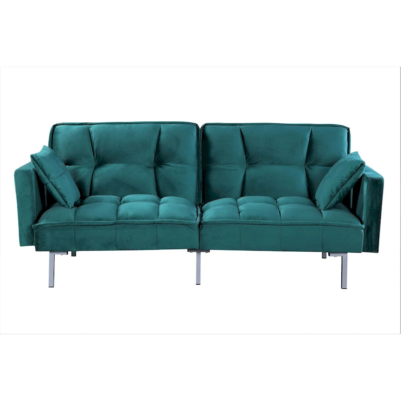 Bernal 75.6W Velvet Futon Sofa Bed Sleeper