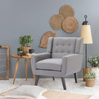 Modern Linen Button Tufted Arm Chair