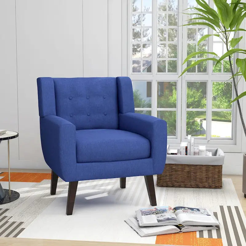 Modern Linen Button Tufted Arm Chair