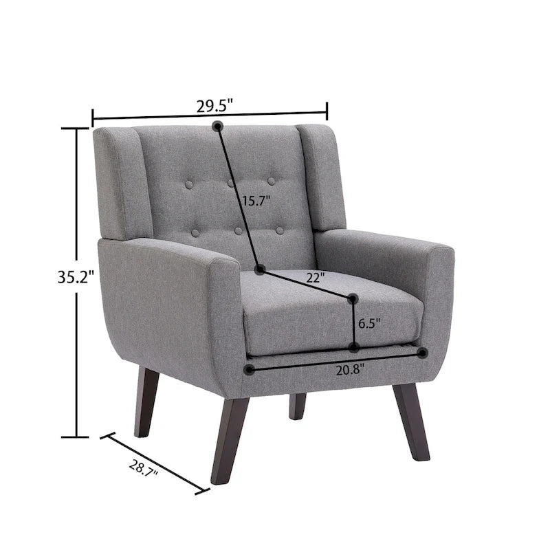 Modern Linen Button Tufted Arm Chair