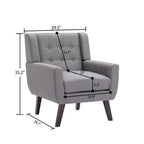 Modern Linen Button Tufted Arm Chair