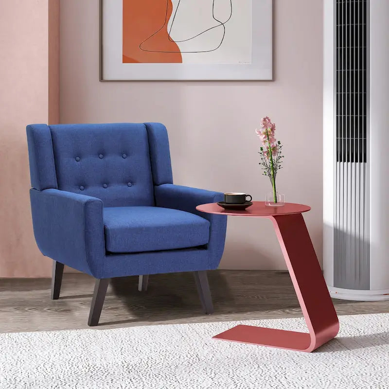 Modern Linen Button Tufted Arm Chair