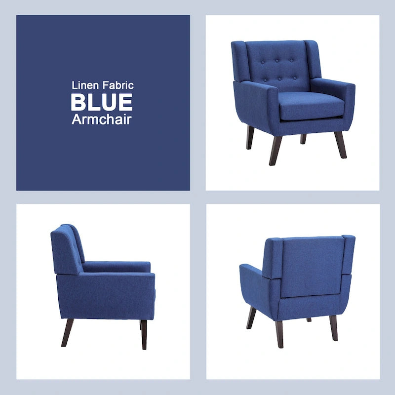 Modern Linen Button Tufted Arm Chair