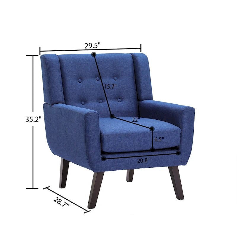 Modern Linen Button Tufted Arm Chair