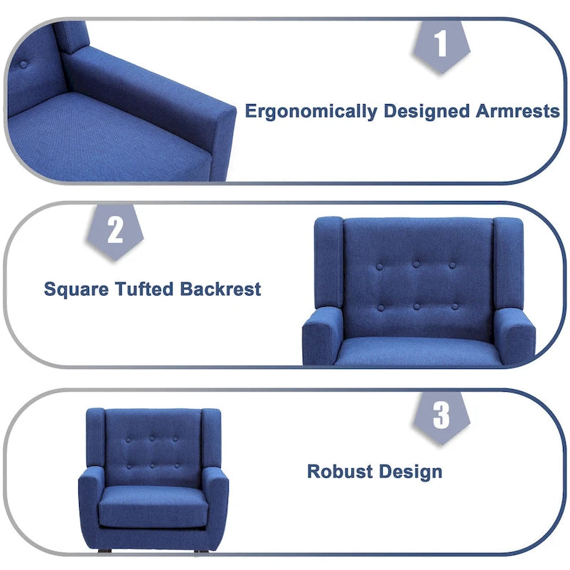 Modern Linen Button Tufted Arm Chair